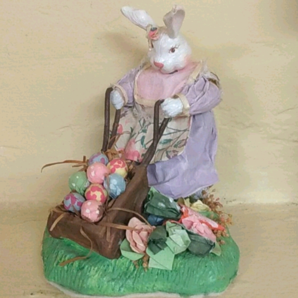 Paper Mache Easter Bunny Couple - Picture 3 of 9